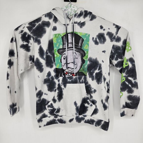 Monopoly Hoodie Mens Medium Tie Dye Jacket Pullover Gameboard Sweatshirt‎ M - Picture 1 of 10